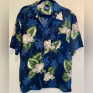 Pacific & Co Navy and Green Tropical Shirt